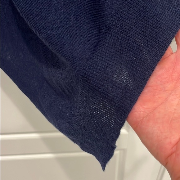 Alice + Olivia S/M Navy Blue Asymmetrical Long Sleeve Sweater - Picture 5 of 8